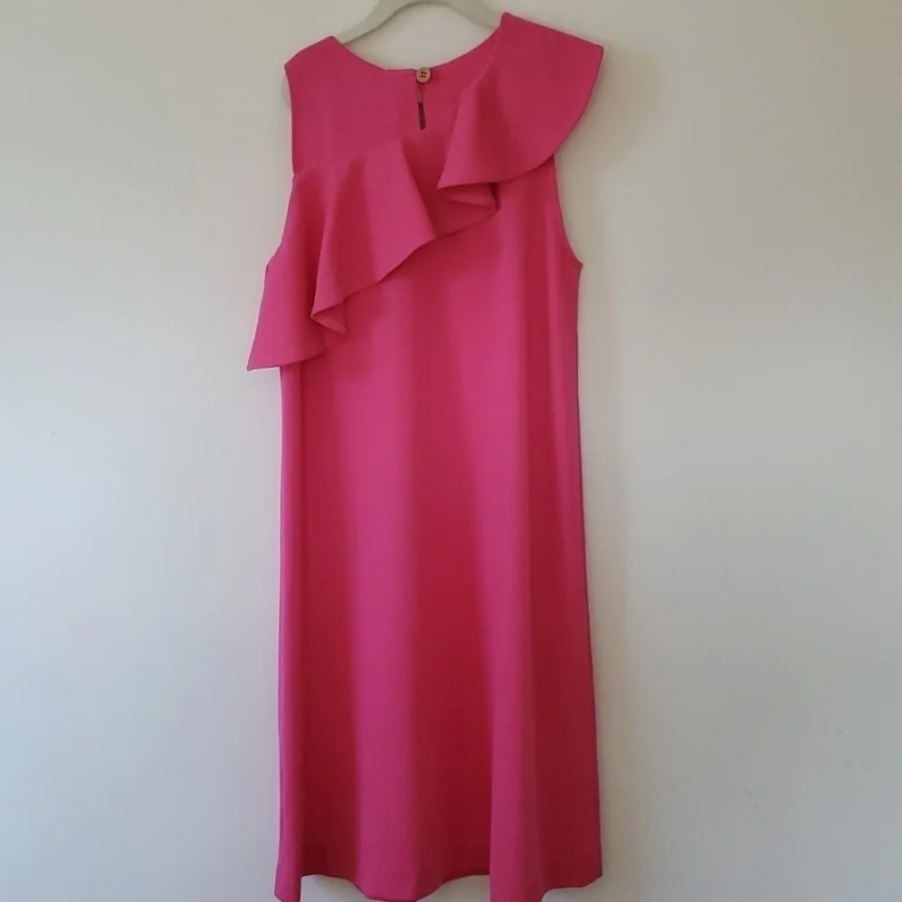 Deux Par Deux girls pink ruffle collar dress